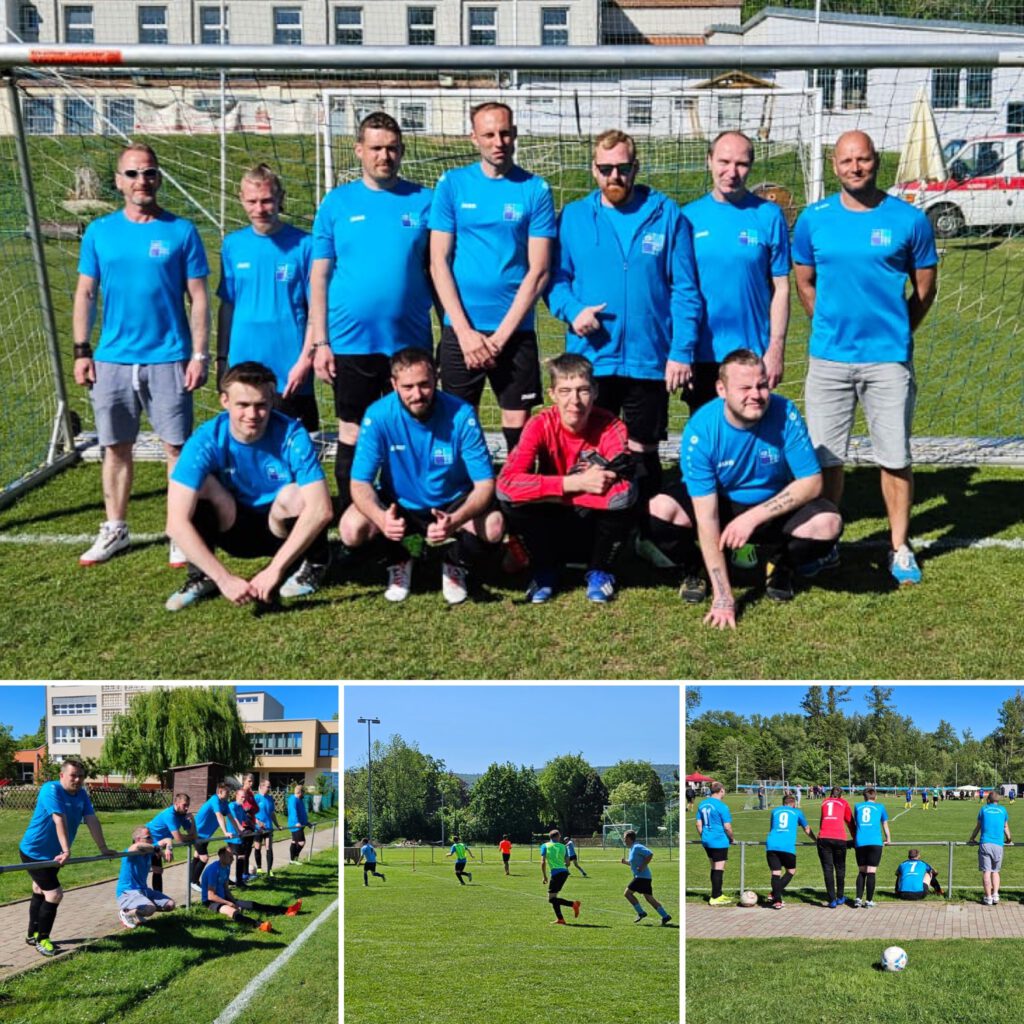 Fussballmannschaft der Diakonie Werkstätten Halberstadt beim Fussballturnier in Neinstedt